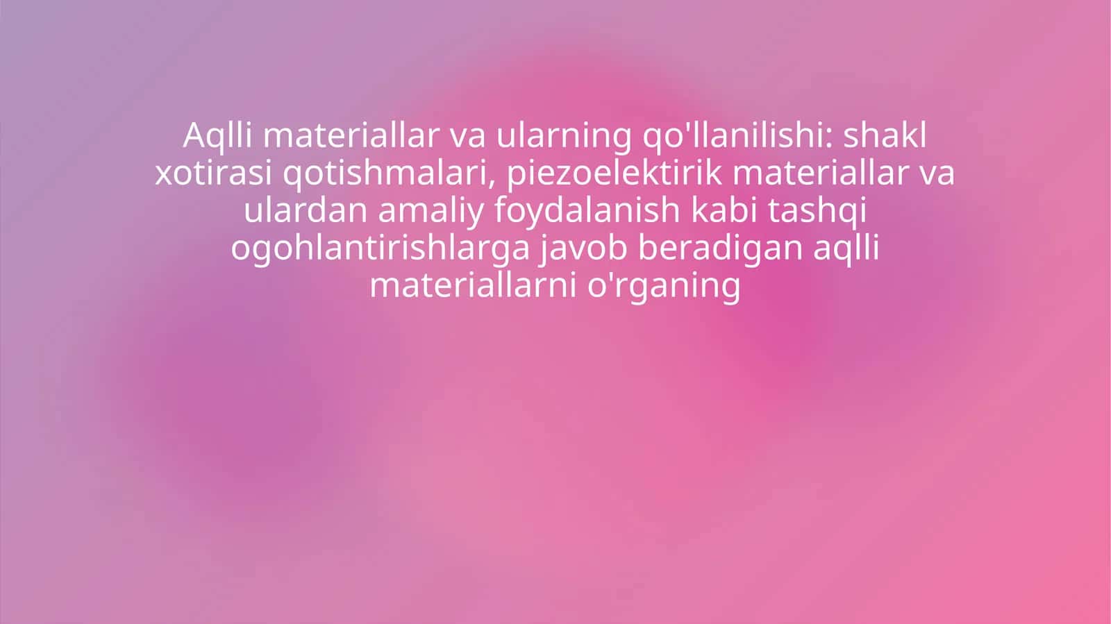 Piezoelektirik materiallar va ulardan foydalanishning afzaligi