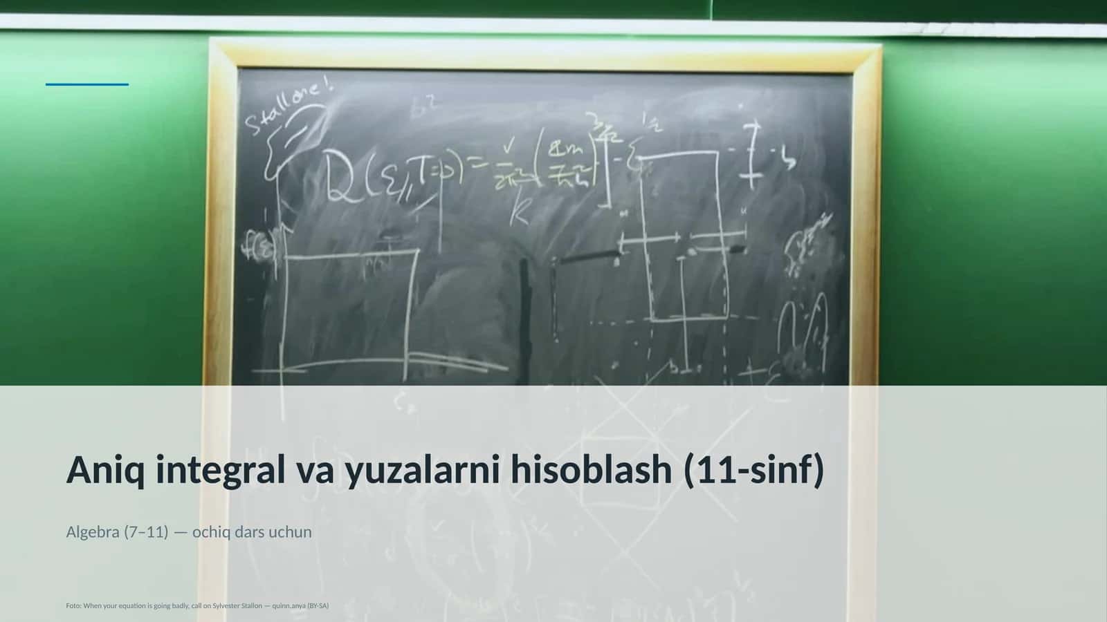 Aniq integral va yuzalarni hisoblash (11-sinf)