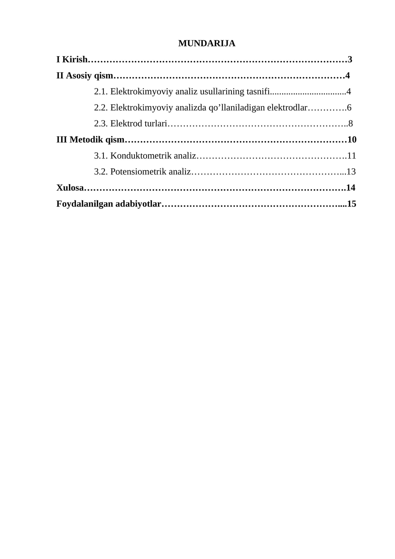 Tahlilning elektrokimyoviy usullari