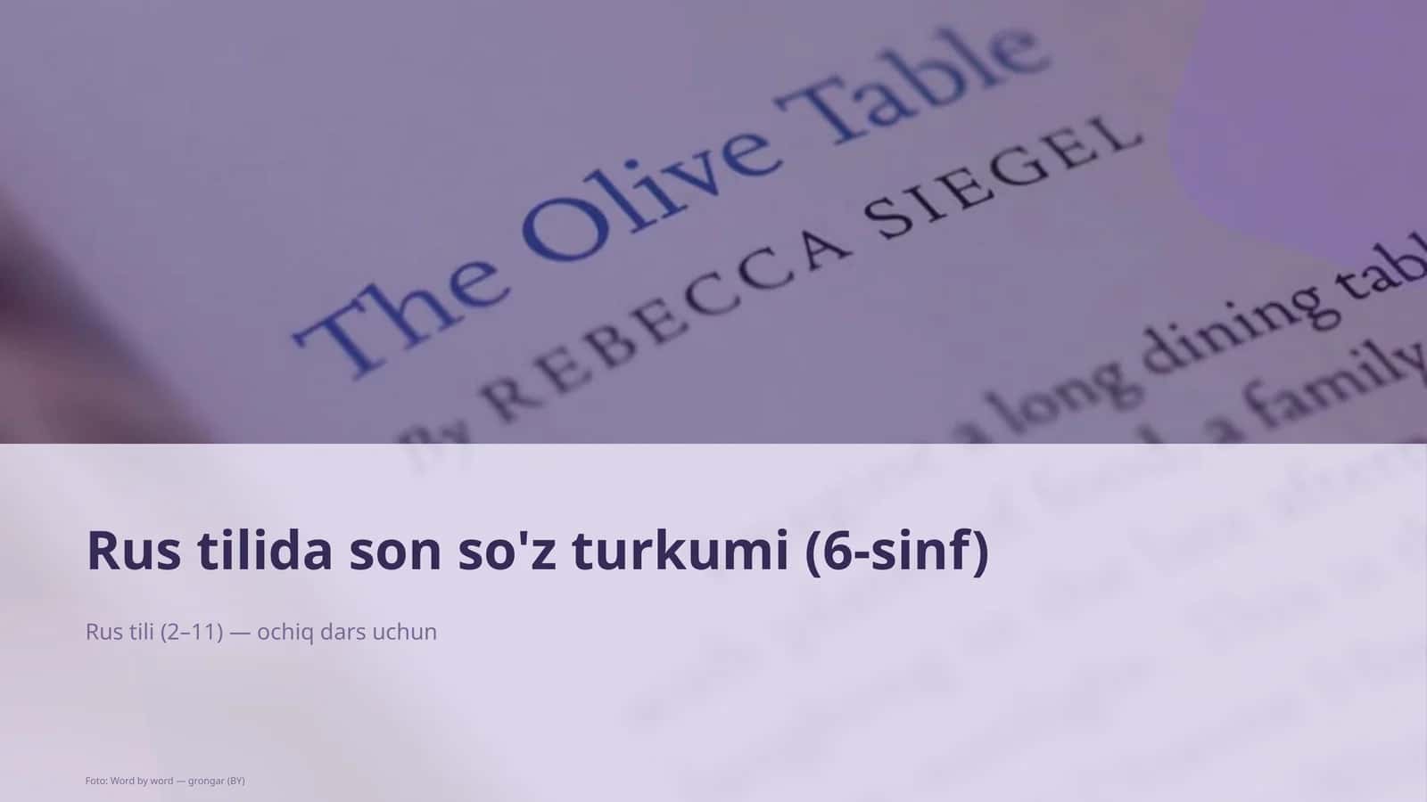 Rus tilida son so'z turkumi (6-sinf)