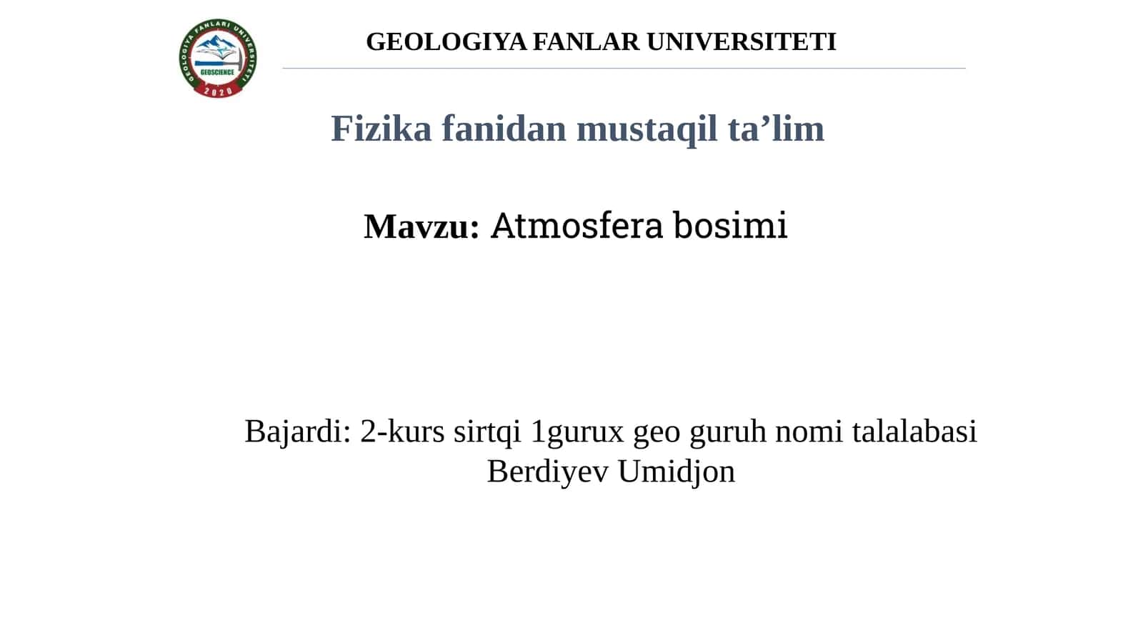 Atmosfera bosimi