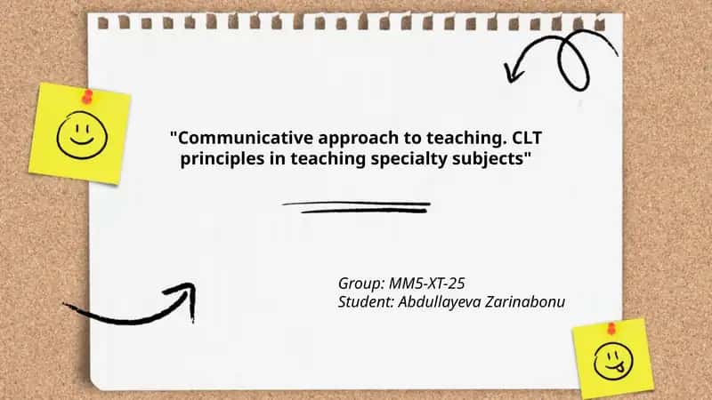 Communicative Language Teaching in Specialty Subjects