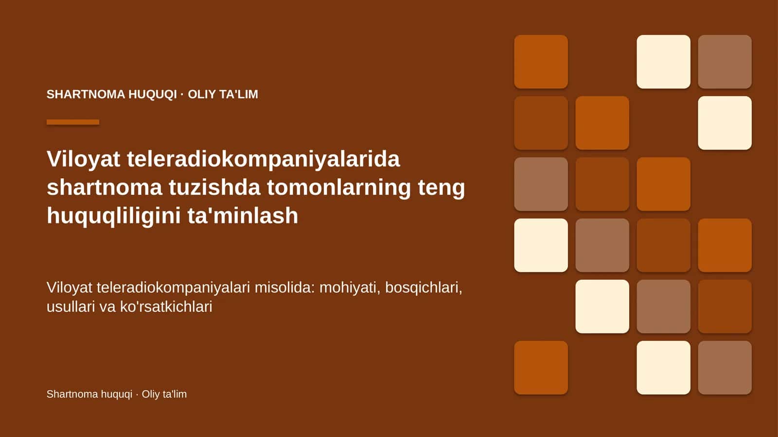 viloyat teleradiokompaniyalarida shartnoma tuzishda tomonlarning teng huquqliligini ta'minlash 3245