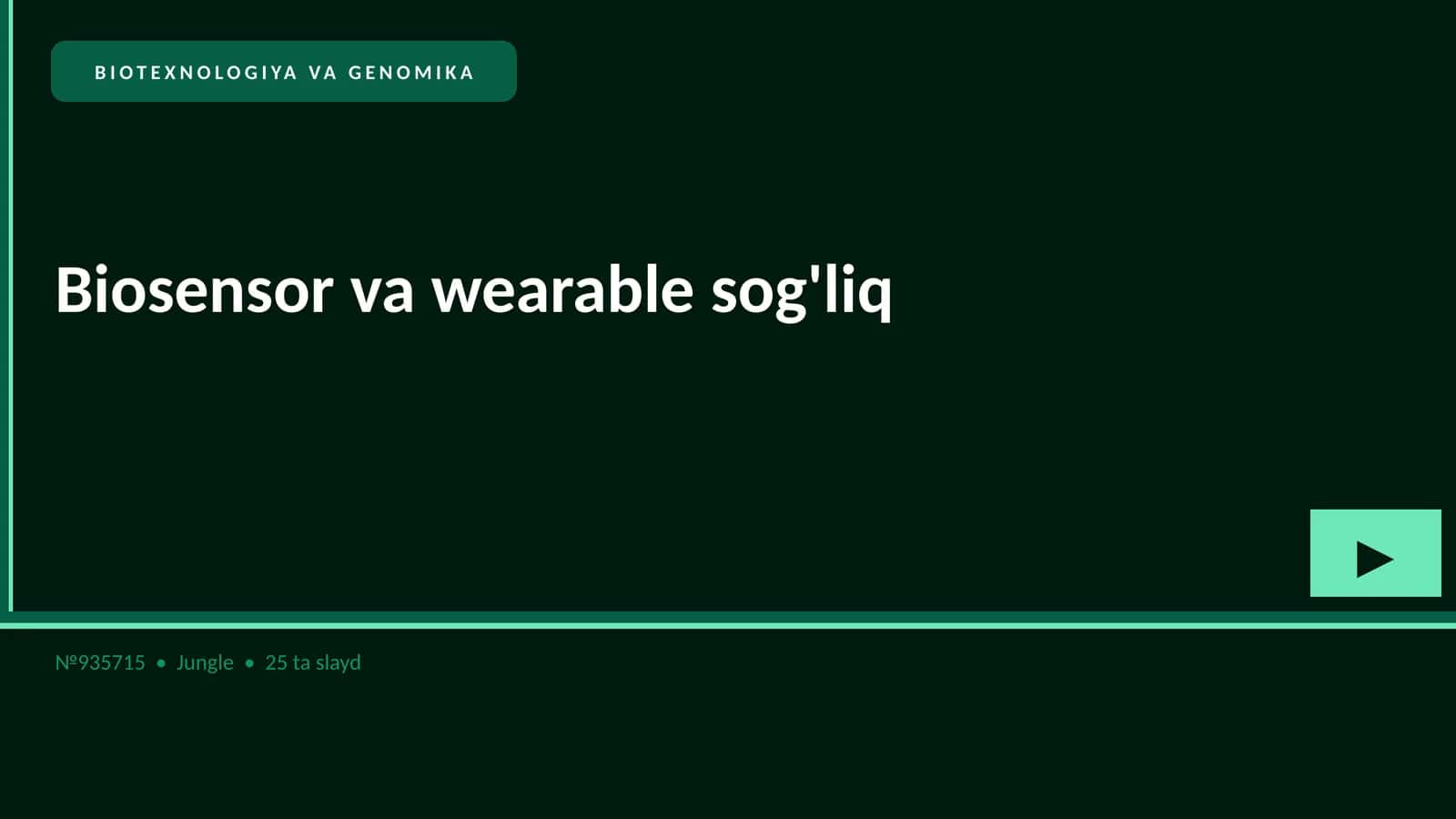BIOTEXNOLOGIYA VA GENOMIKA