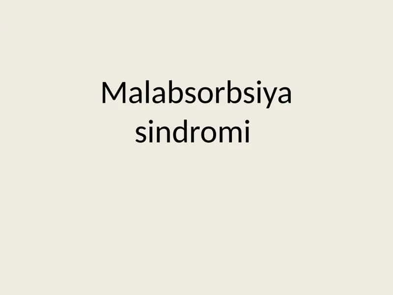 Malabsorbsiyasindromi