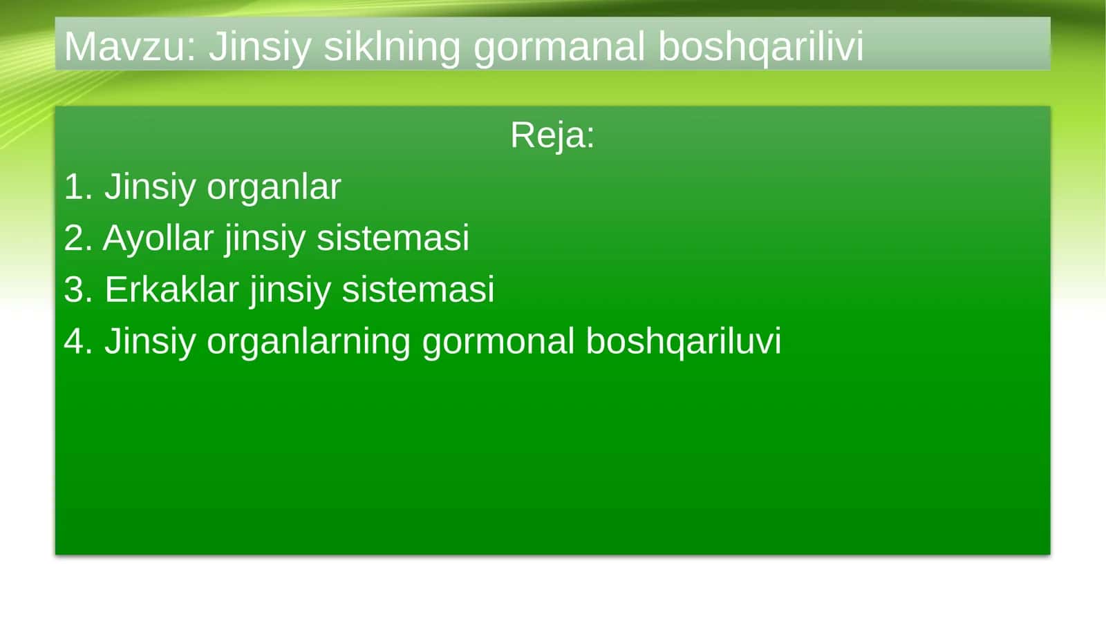 Jinsiy siklning gormanal boshqarilishi