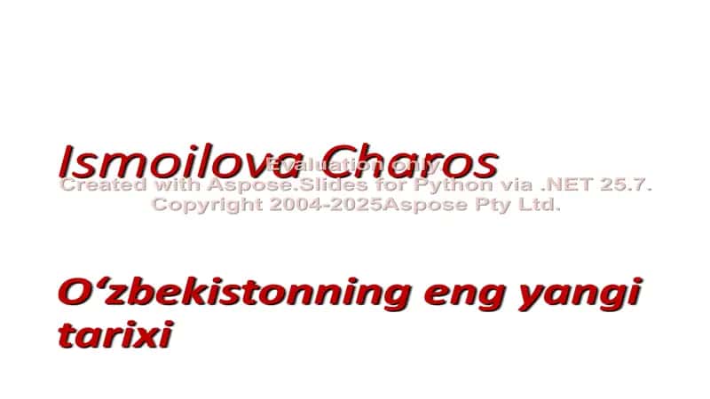 Oʻzbekistonning eng yangi tarixi