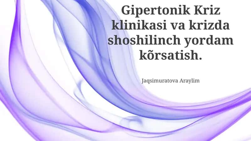 Gipertenziv Kriz Klinikasi