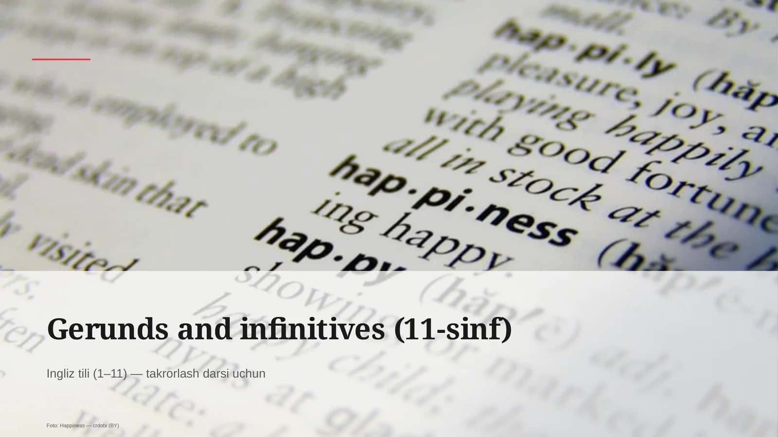 Gerunds and infinitives (11-sinf)