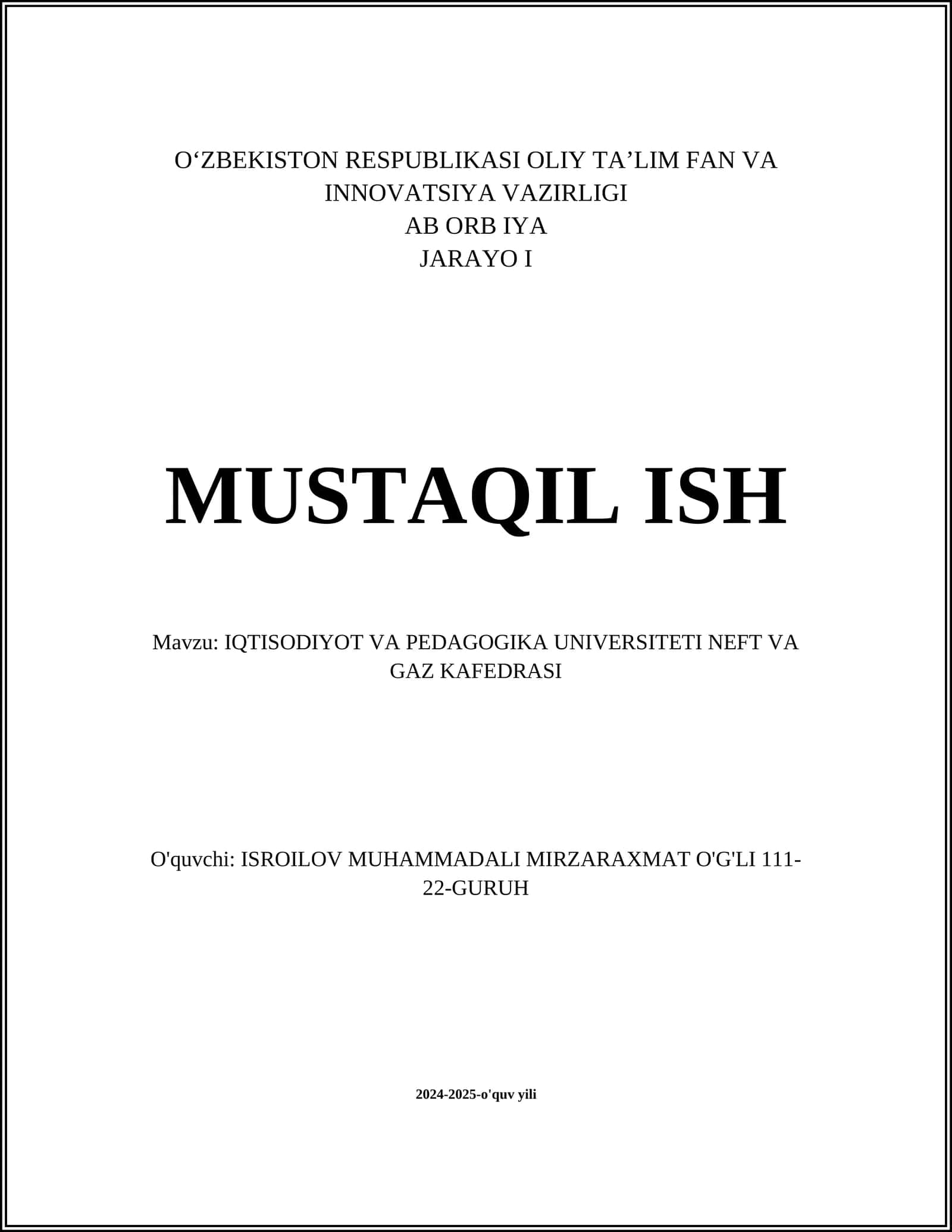 Neft sanoatida iqtisodiy tahlil
