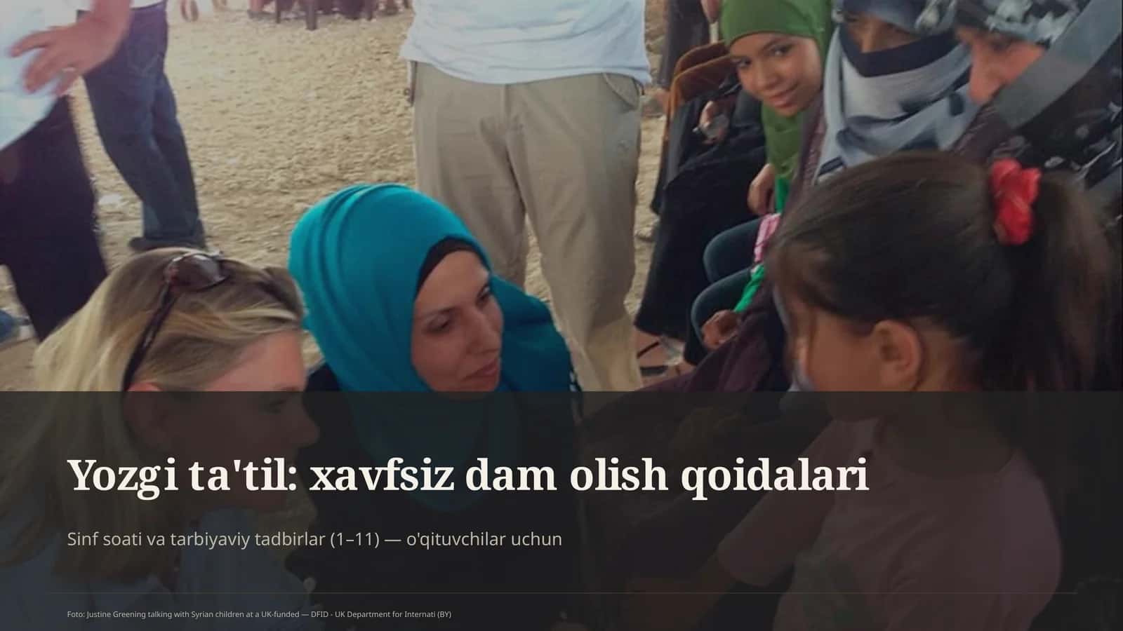 Sinf soati va tarbiyaviy tadbirlar (1–11) — o'qituvchilar uchun