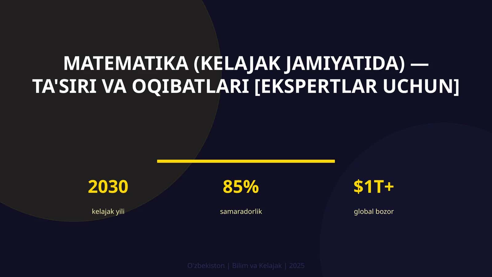 Matematika (Kelajak Jamiyatida) - Ta'siri va Oqibatlari [Ekspertlar Uchun]