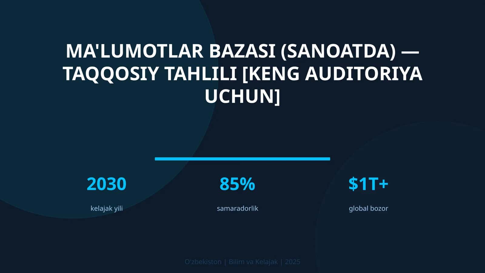 Ma'lumotlar bazasi (sanoatda) — taqqosiy tahlili [keng auditoriya uchun]