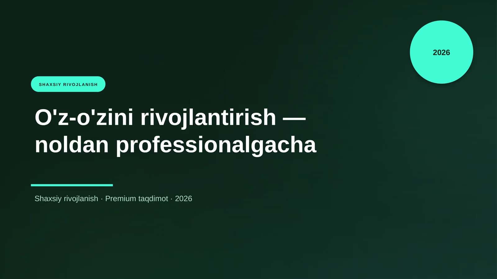 O'z-o'zini rivojlantirish
