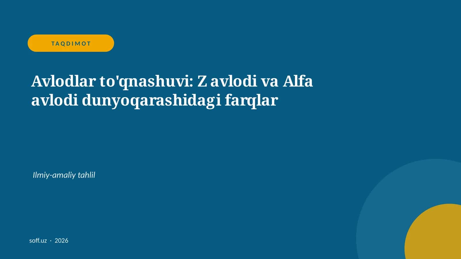 Avlodlar to'qnashuvi: Z avlodi va Alfa avlodi dunyoqarashidagi farqlar