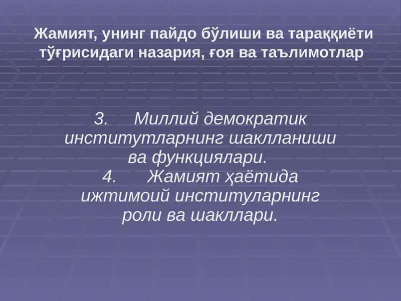 Ижтимоий институтларнинг шаклланиши ва функциялари