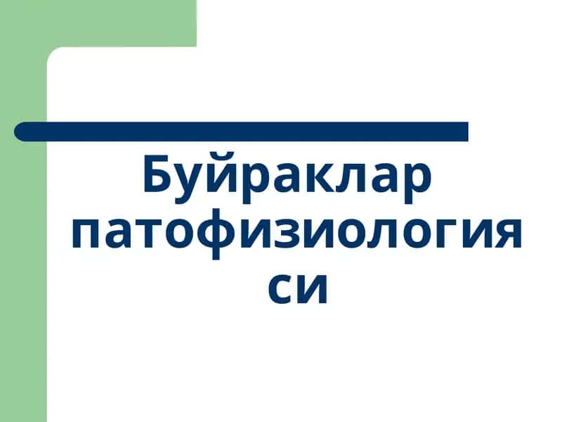 Буйраклар патофизиологияси