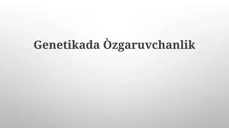 Genetik oʻzgaruvchanlik