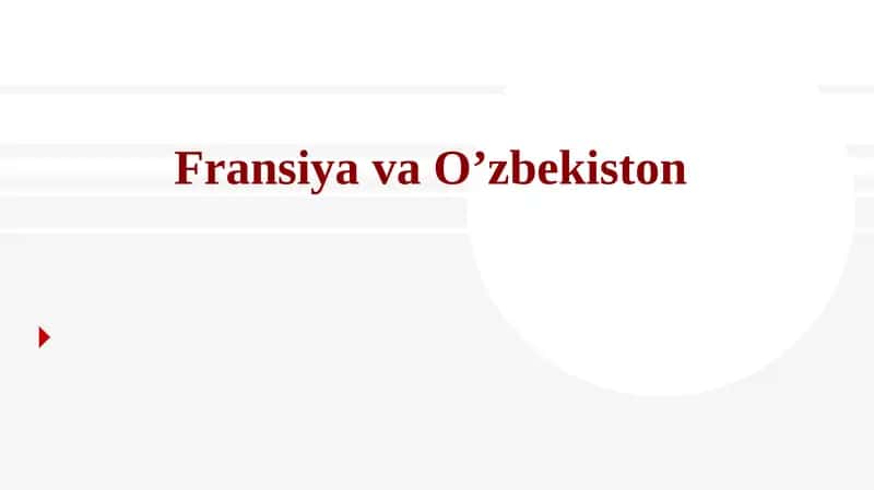 FransiyavaO’zbekiston