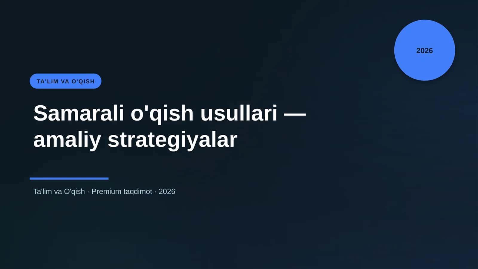 Samarali o'qish usullari — amaliy strategiyalar