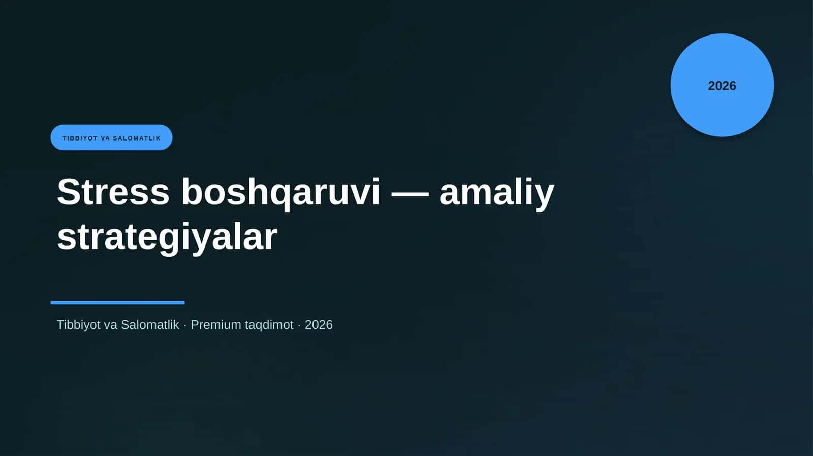 Stress boshqaruvi — amaliy strategiyalar