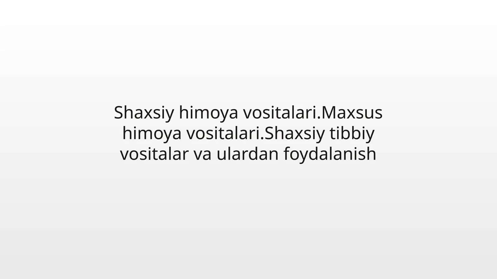 Shaxsiy himoya vositalari