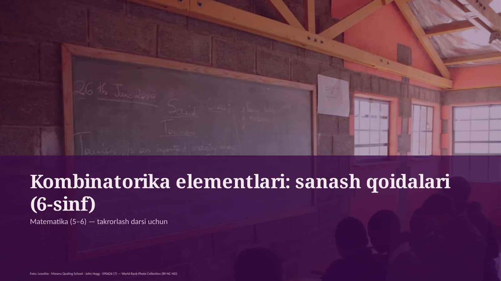 Kombinatorika elementlari: sanash qoidalari (6-sinf)