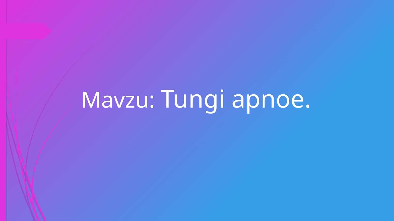 Tungi apnoe
