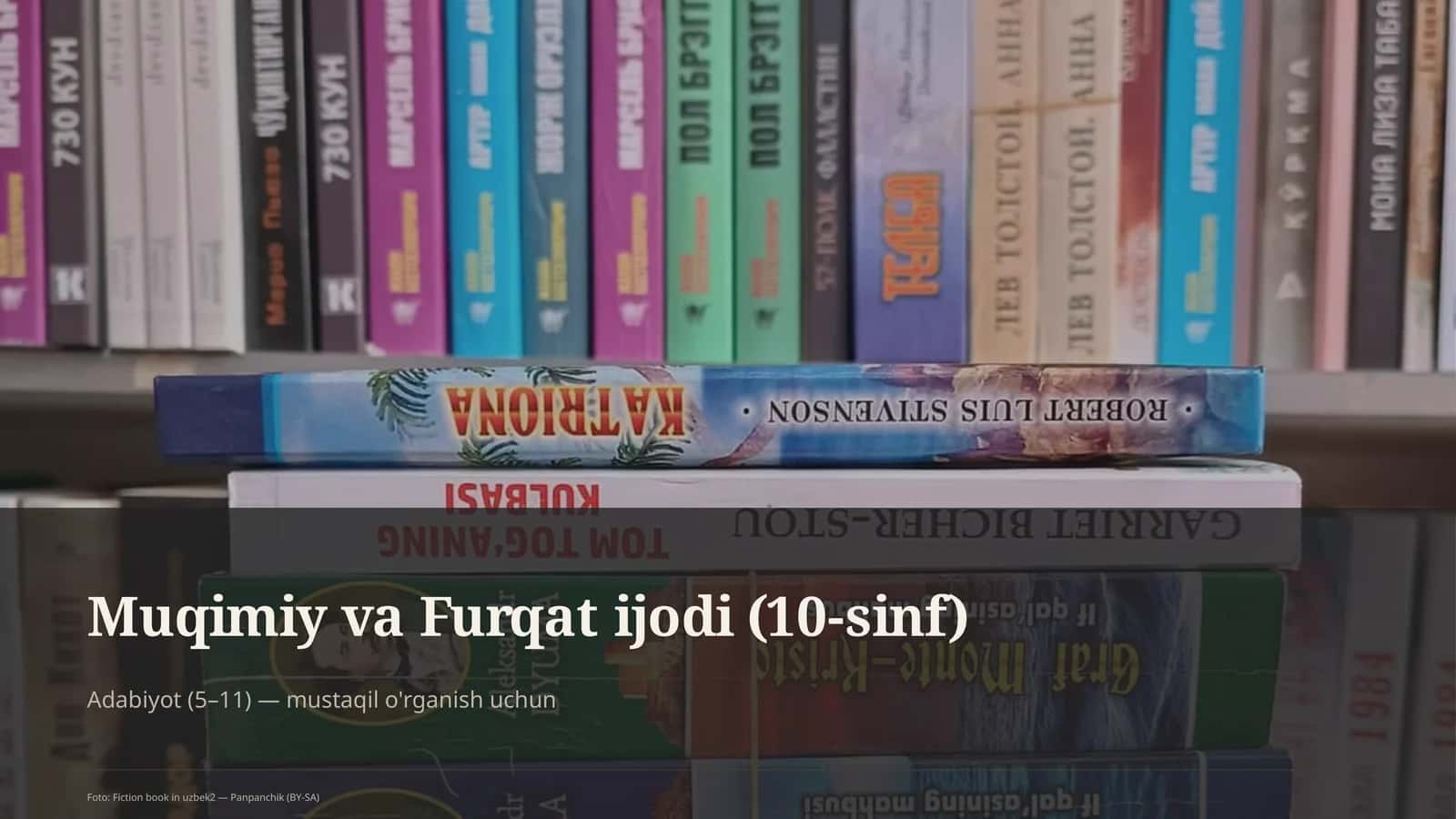 Muqimiy va Furqat ijodi (10-sinf)