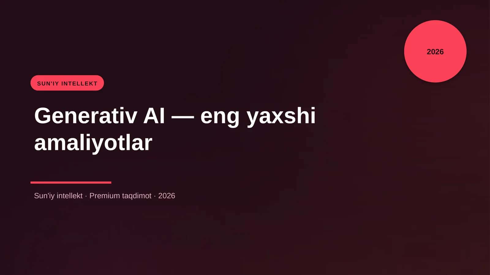 Generativ AI — eng yaxshi amaliyotlar