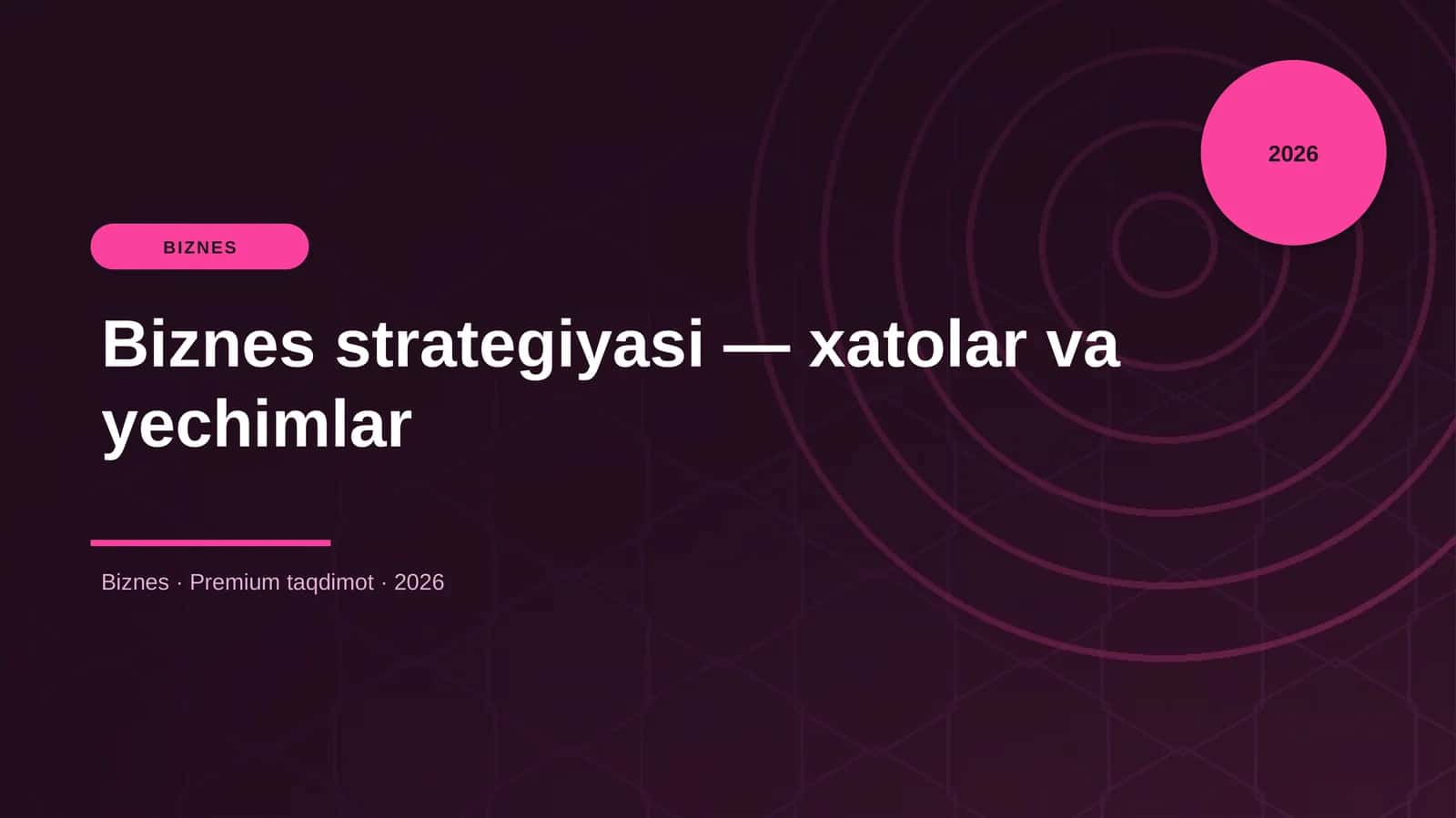 Biznes strategiyasi — xatolar va yechimlar