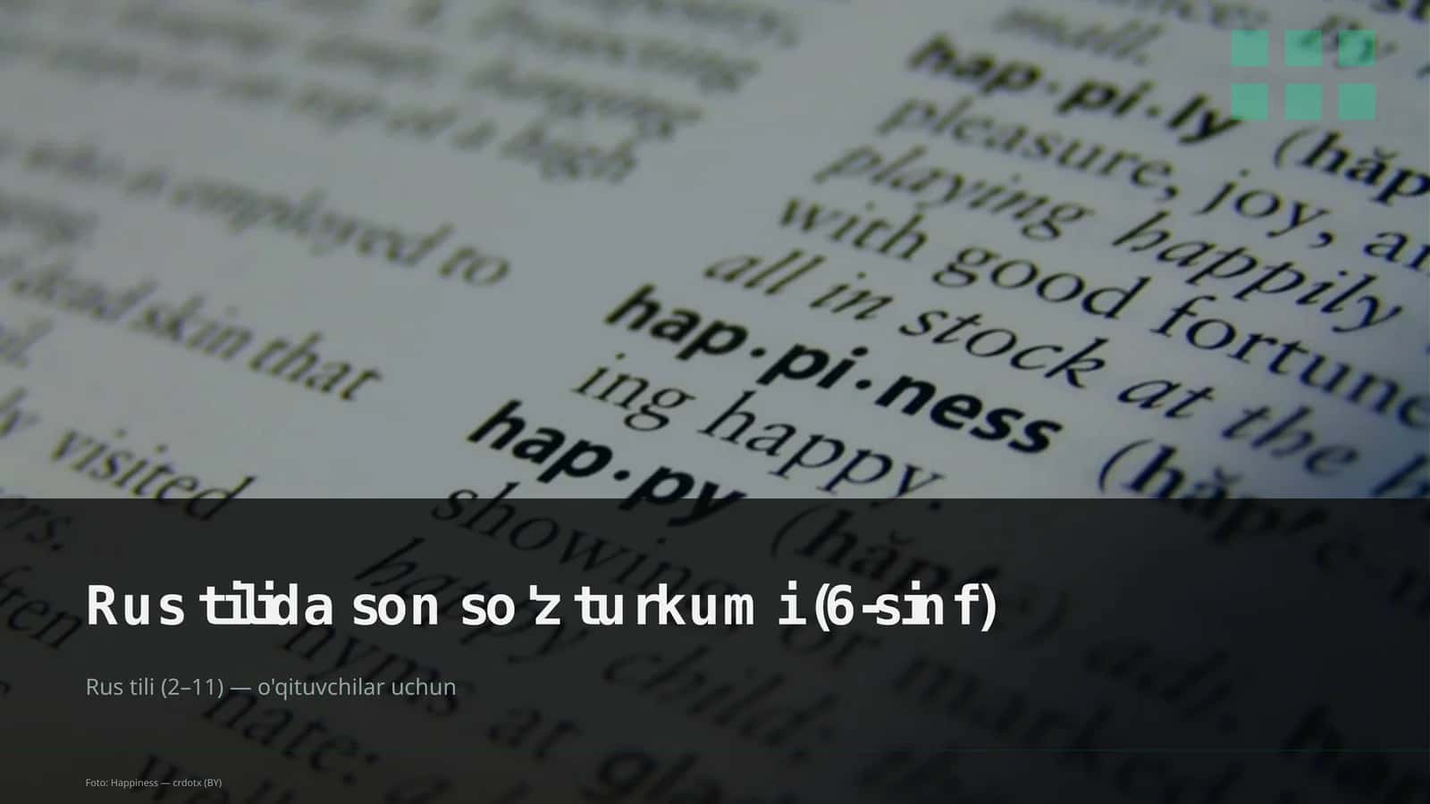Rus tilida son so'z turkumi (6-sinf)