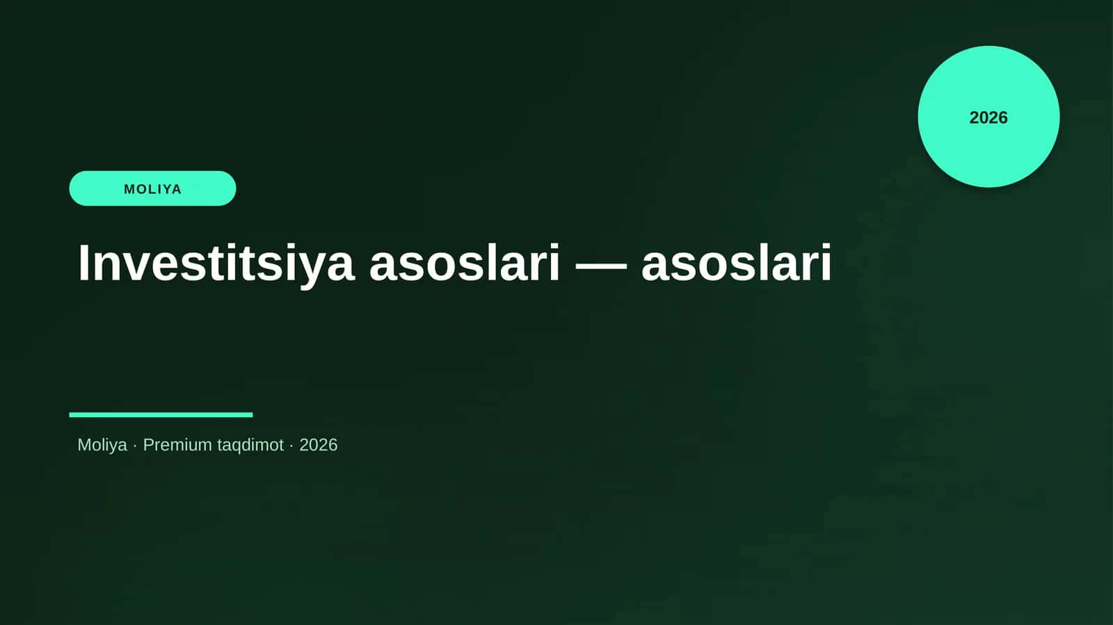 Investitsiya asoslari — asoslari