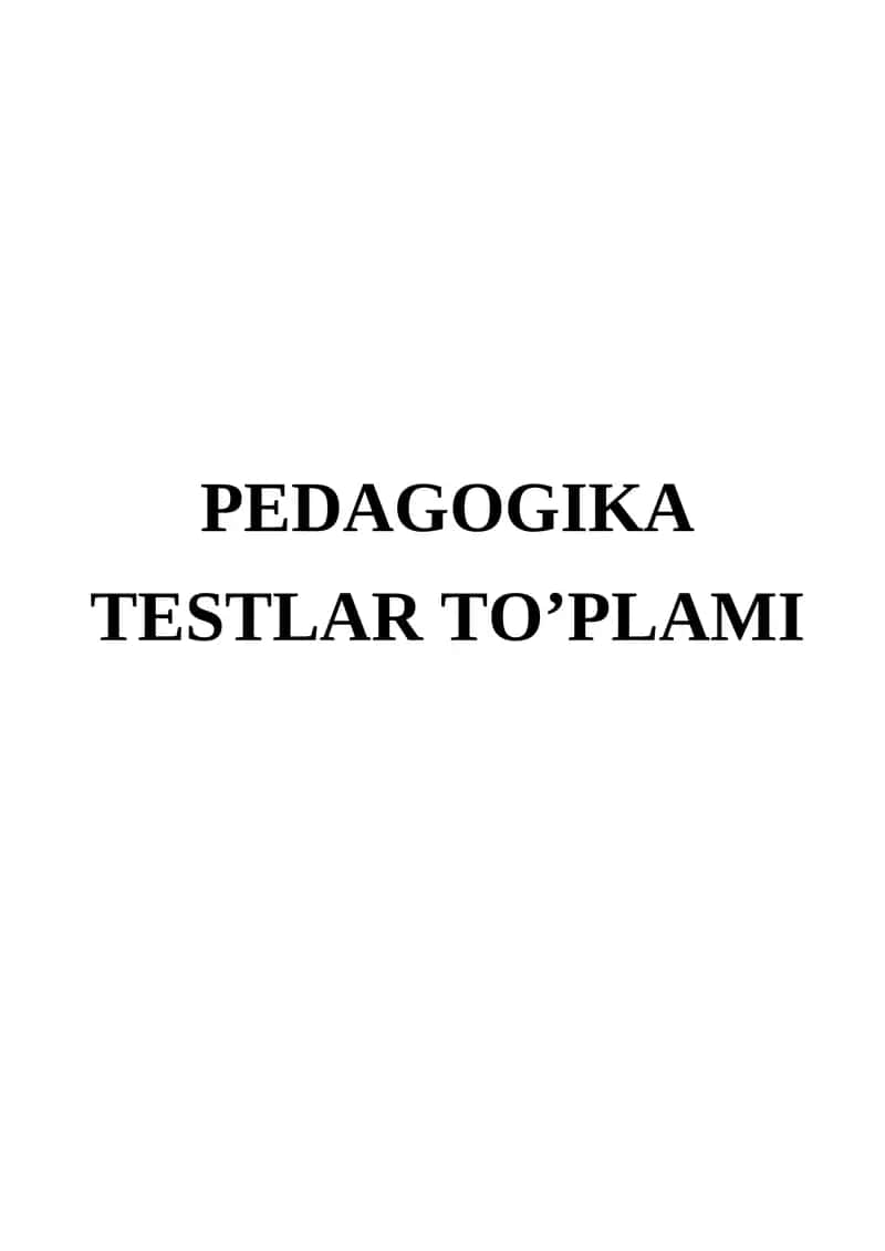 TESTLAR TO’PLAMI