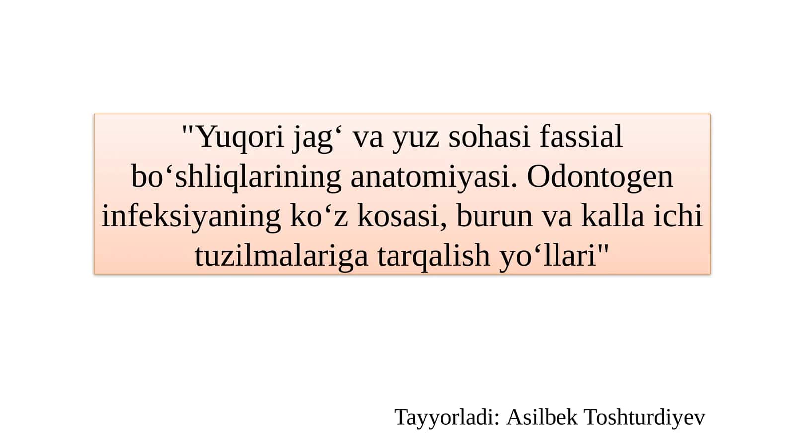 Yuqorijag‘vayuz sohasi fassial bo‘shliqlari ning anatomiyasi