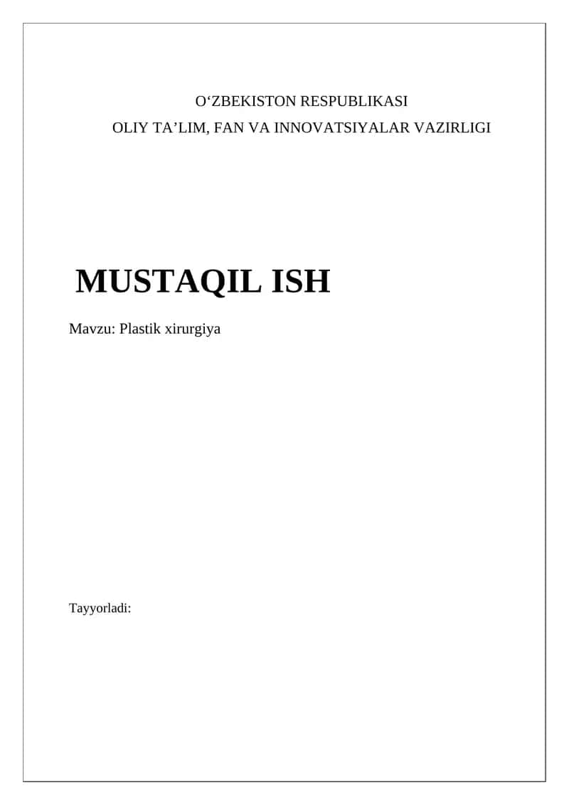 Plastik xirurgiya