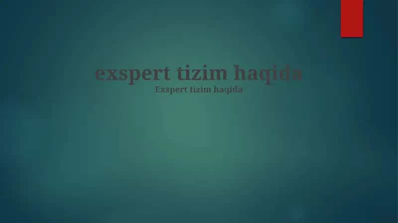 Ekspert Tizimlar