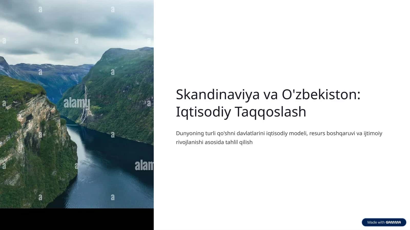 Skandinaviya va O'zbekiston: Iqtisodiy Taqqoslash