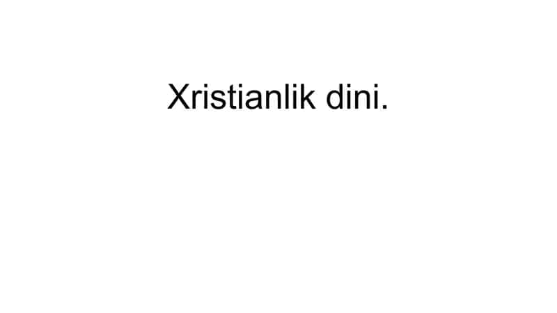 Xristianlik dini