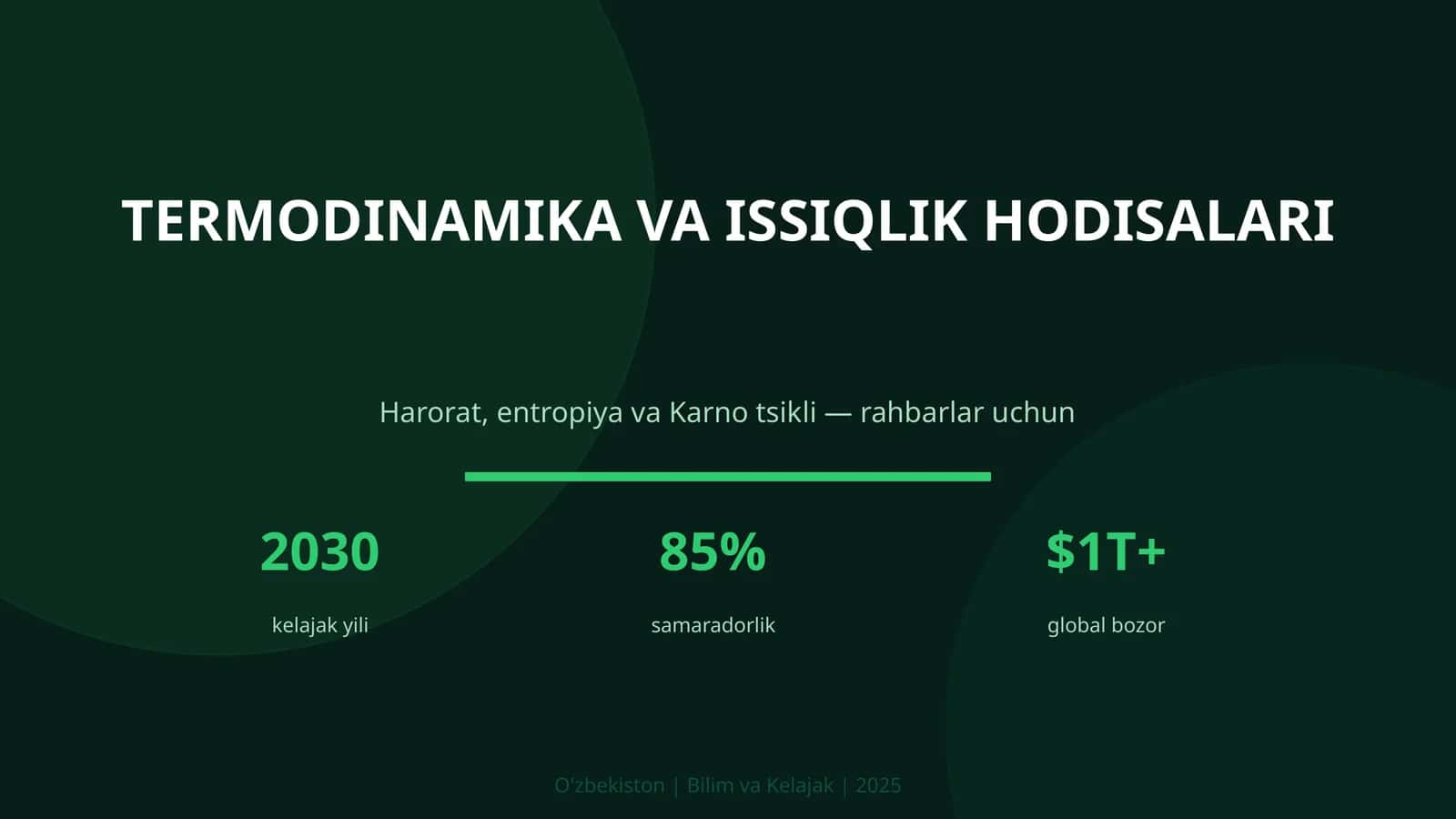 TERMODINAMIKA VA ISSIQLIK HODISALARI