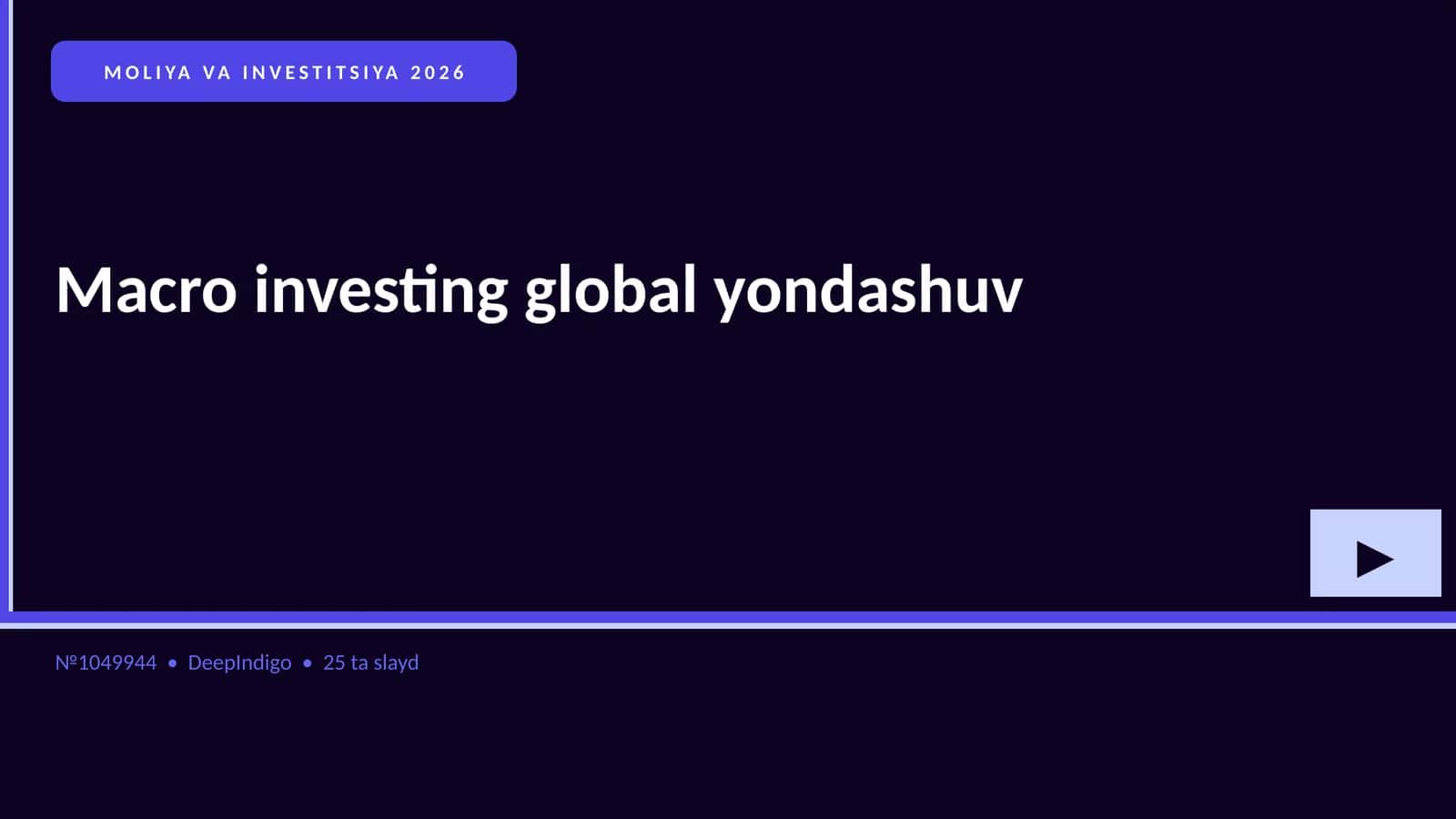 MOLIYA VA INVESTITSIYA 2026