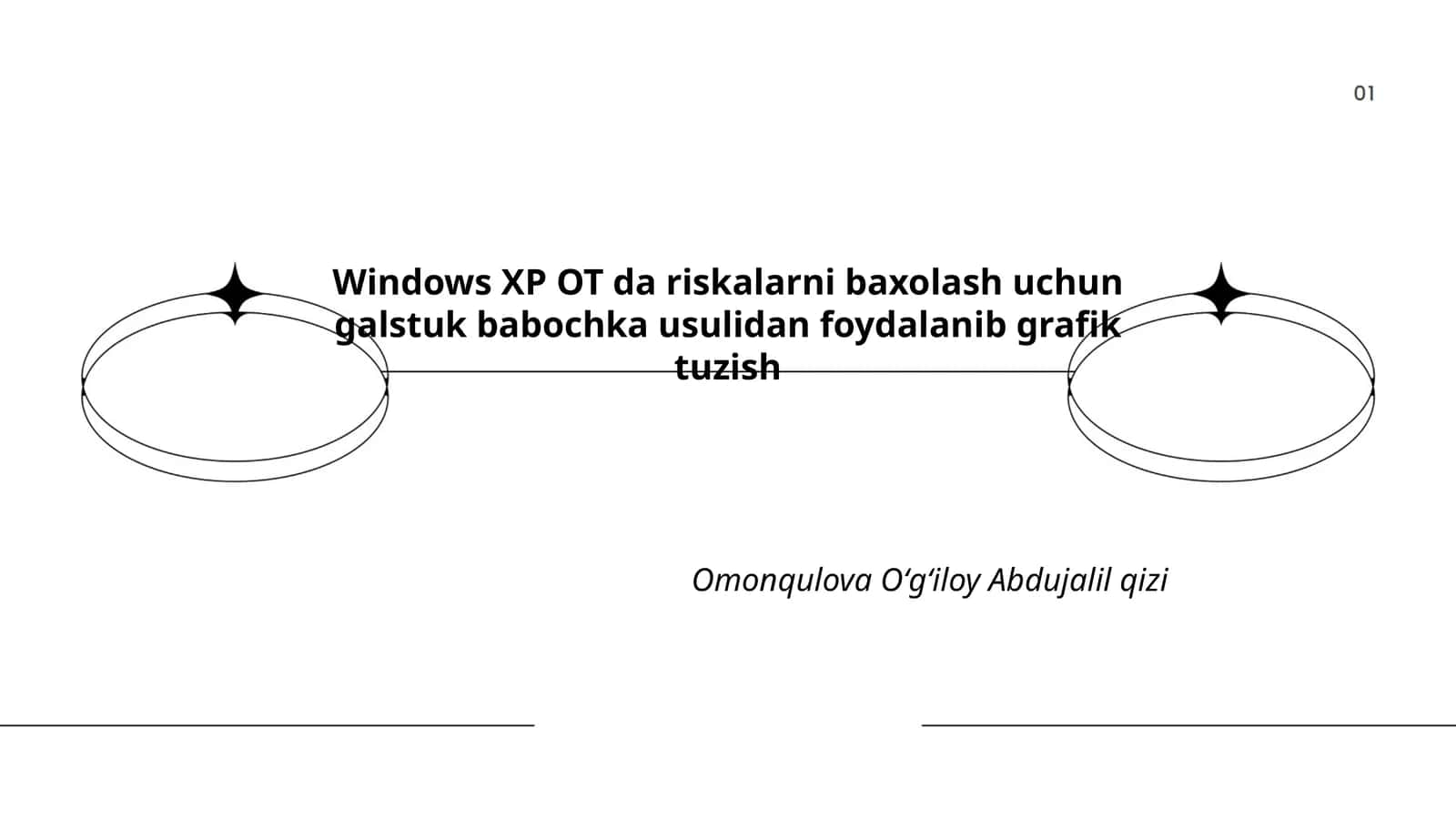 Windows XP OT da riskalarni baxolash uchun galstuk babochka usulidan foydalanib grafik tuzish
