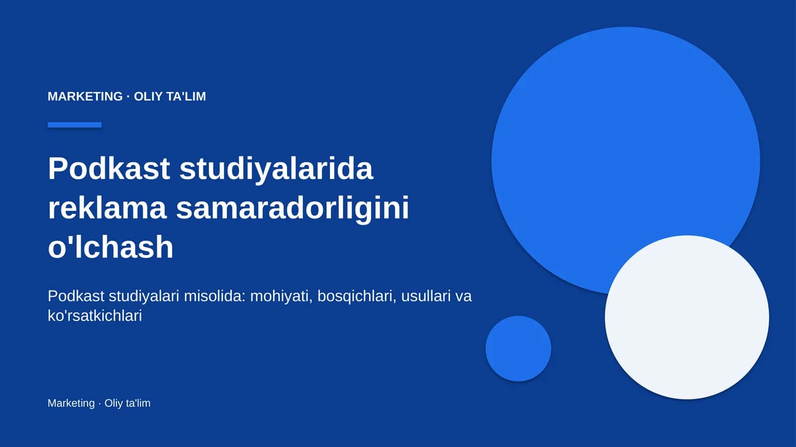 Podkast studiyalarida reklama samaradorligini o'lchash