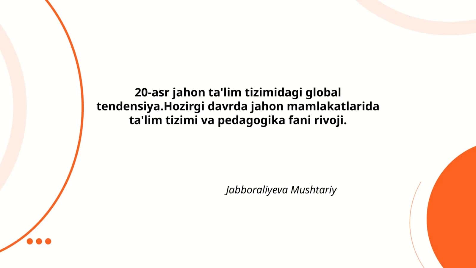 20-asr Jahon Ta'lim Tizimi