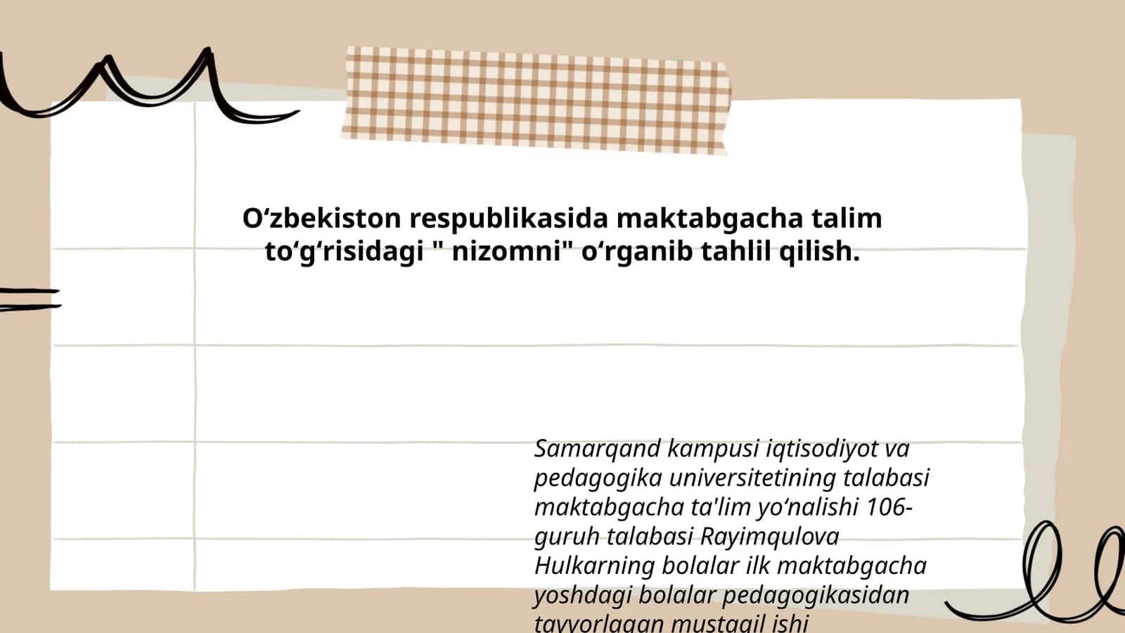 Bolalar Ilm-fan maktabgacha ta'lim yoʻnalishi