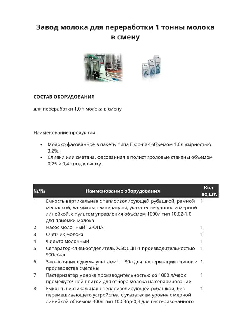 Молоко фасованное в пакеты типа Пюр-пак