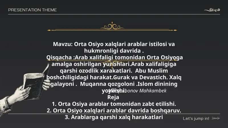 Orta Osiyo xalqlari arablar istilosi va hukmronligi davrida