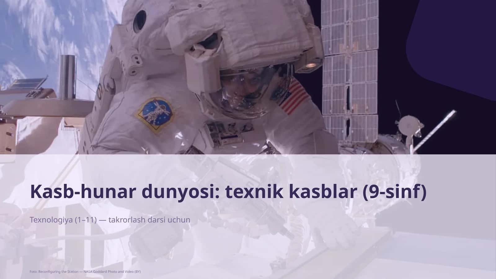 Kasb-hunar dunyosi: texnik kasblar (9-sinf)