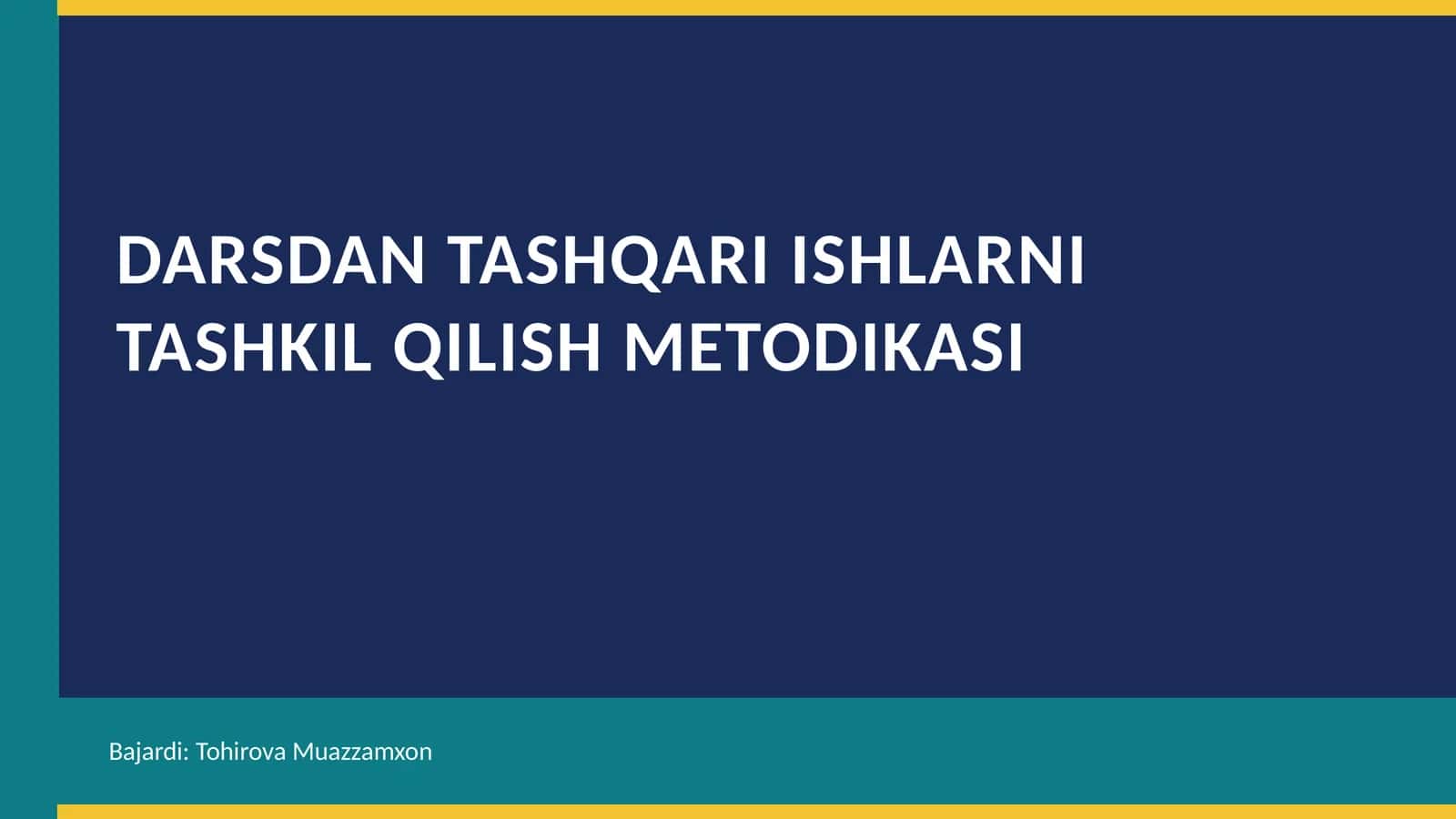 Dardan tashqari ishlar