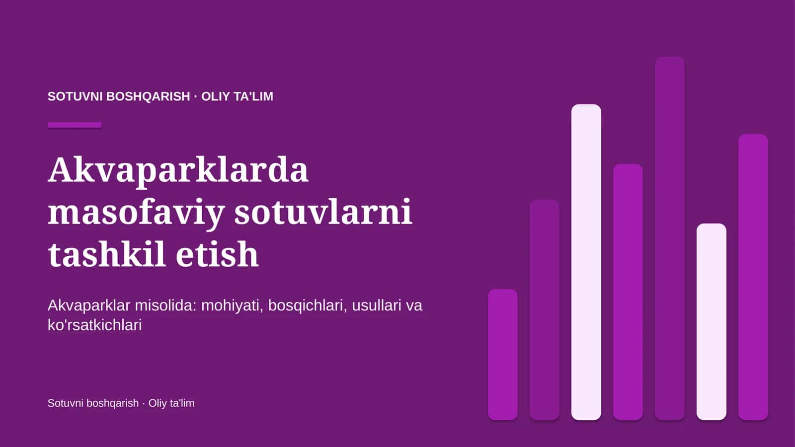 [Akvaparklarda masofaviy sotuvlarni tashkil etish]